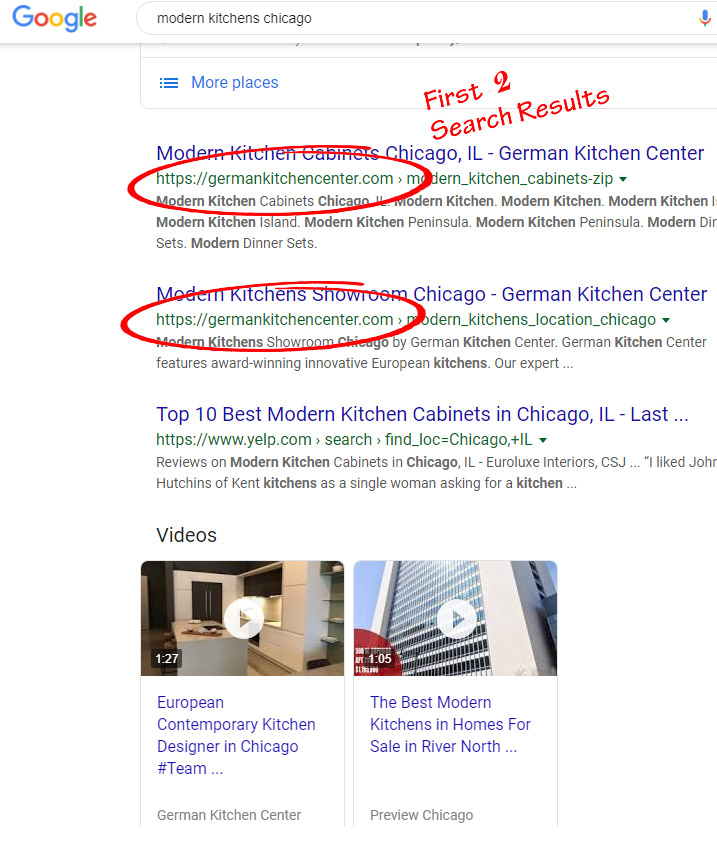 Kitchen Website Google Search Result